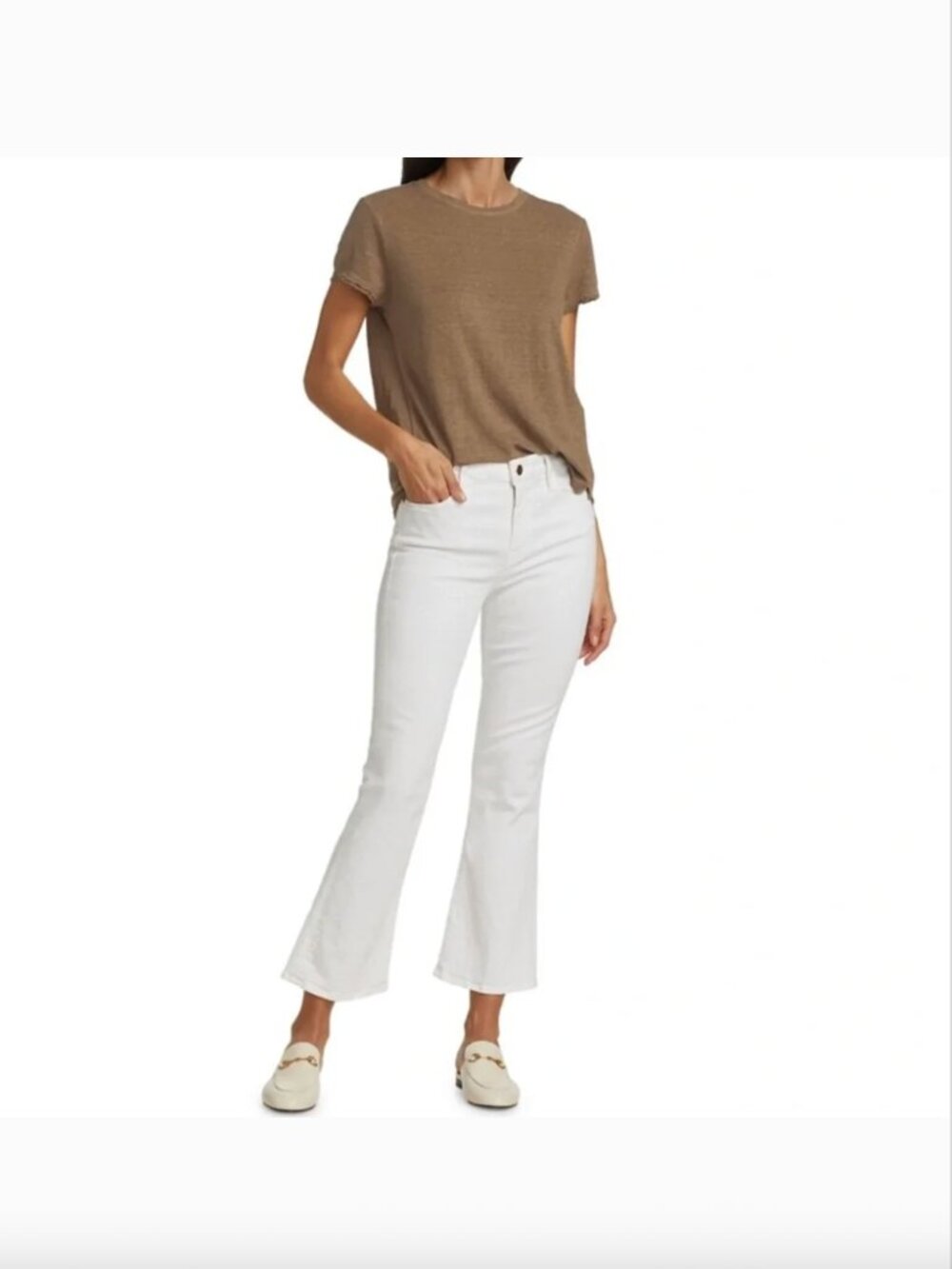 FRAME Denim Le Crop Mini Boot in Blanc